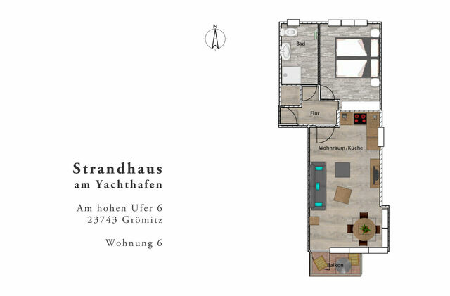 Ferienwohnung in Gr&ouml;mitz - Strandhaus am Yachthafen App. 6 mit herrlichem Ostseeblick - Bild 15