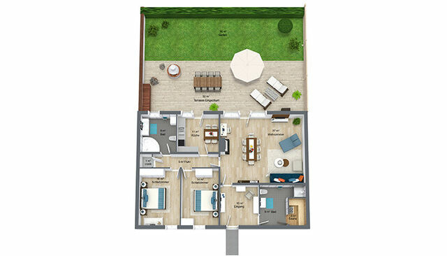 Ferienhaus in Heringsdorf - Insellicht**** BRINKMANNHAUS 4-Sterne - groß fast am Strand Sauna Terrasse Grill - Bild 2